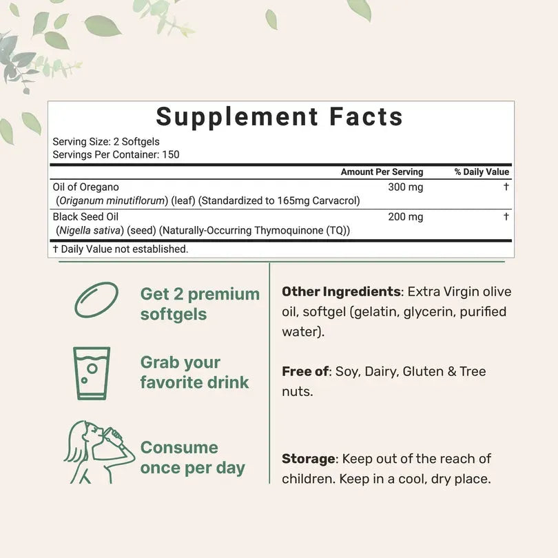 Oregano Oil with Black Seed Oil