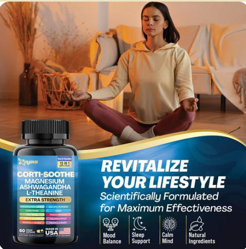 Ultimate Corti-Soothe Balance: Stress Relief, Calm, and Cognitive Boost - 60 Caps